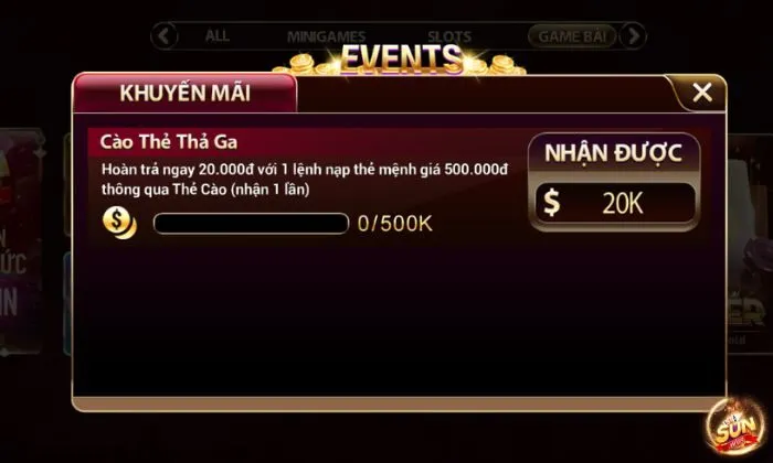 Khuyến mãi Sunwin Sự kiện Cào thẻ thả ga được người chơi mong chờ nhất