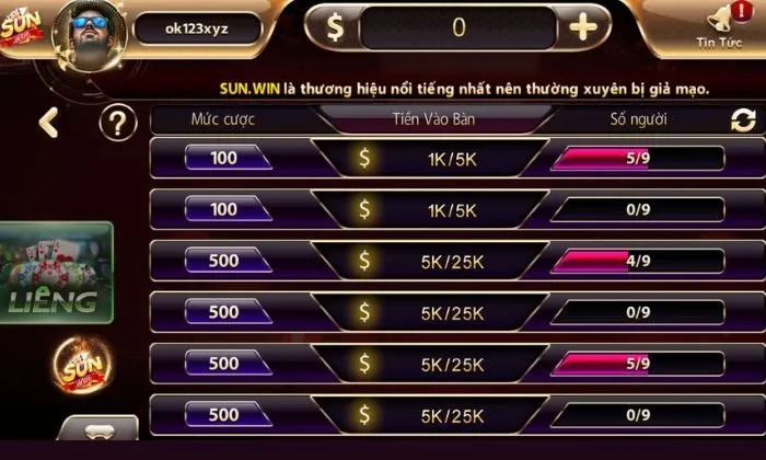 Lựa chọn ô cược 